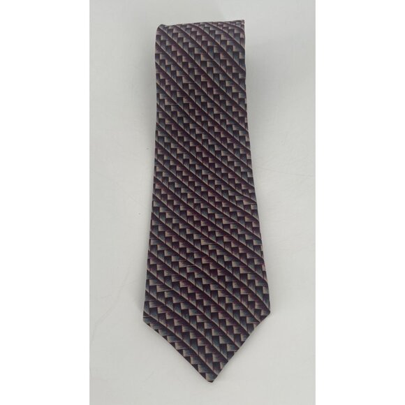 Franco Fossi Mens Geometric Silk Tie Italy Multicolor Pattern Elegant & Stylish - Picture 1 of 6